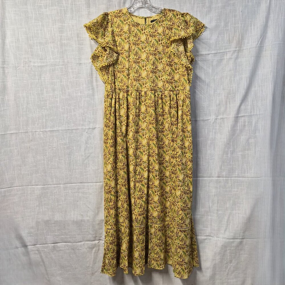 Ann Taylor Yellow Tropical Maxi Dress Size MP